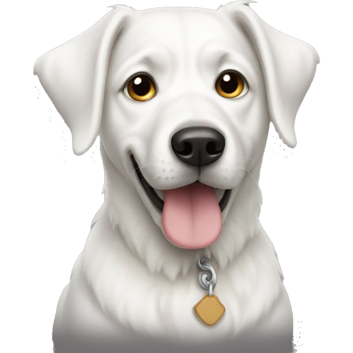 A white dog emoji