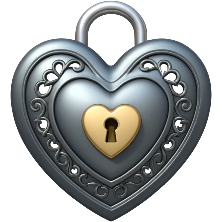 heart with a dark star and lock emoji