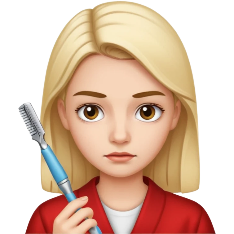 girl holdinng eyebrow razor emoji