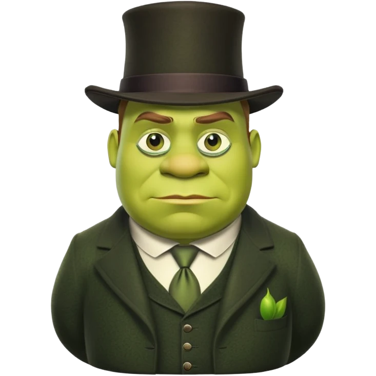 Shrek wearing a monocle and mafia hat emoji