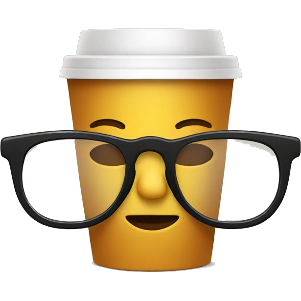 a coffee with glasses emoji