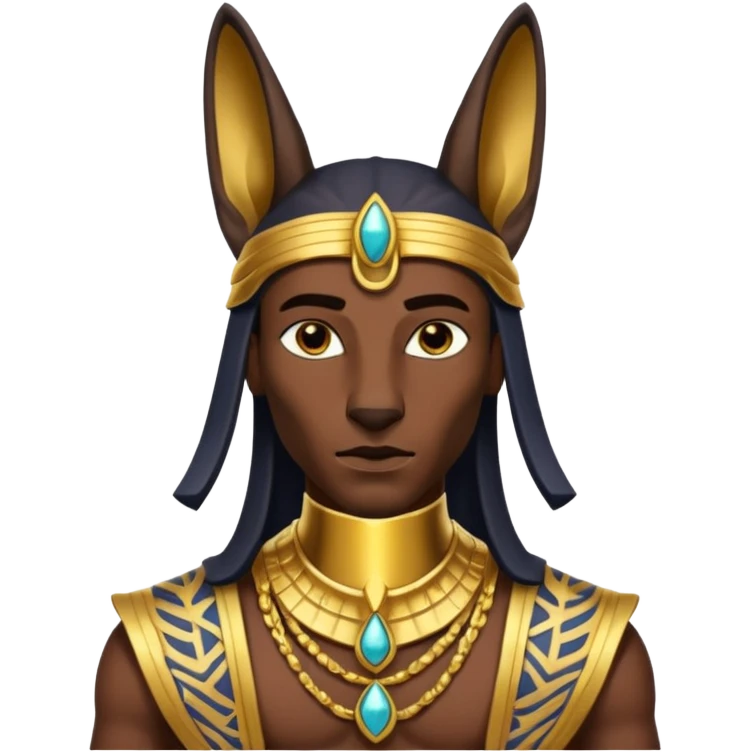 man wearing anubis cloth emoji
