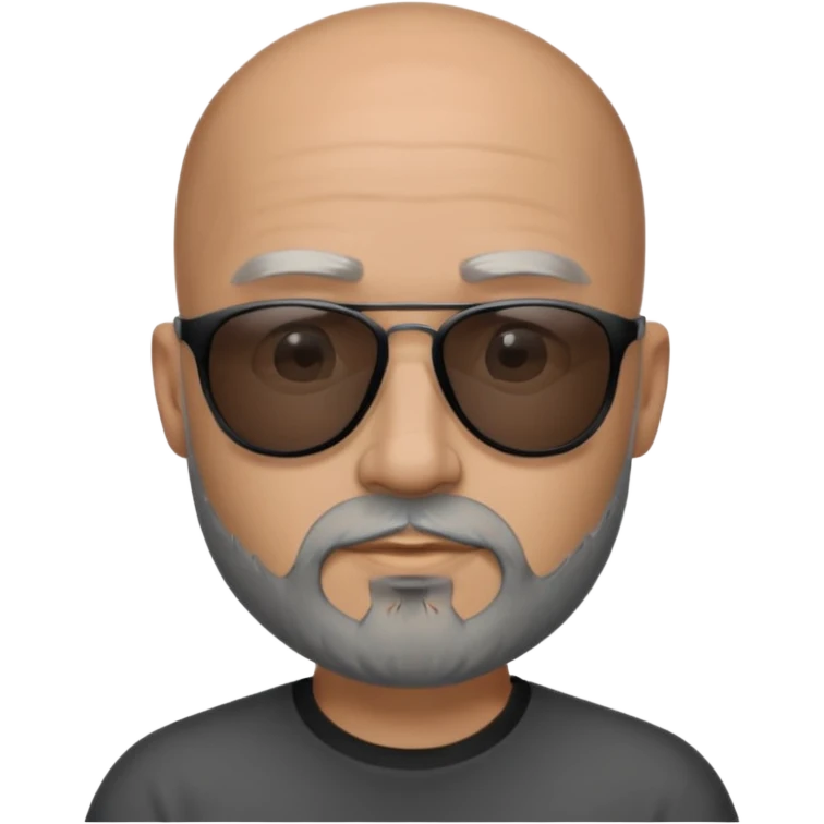 Bald male, wearing black sunglasses, gray goatee beard emoji