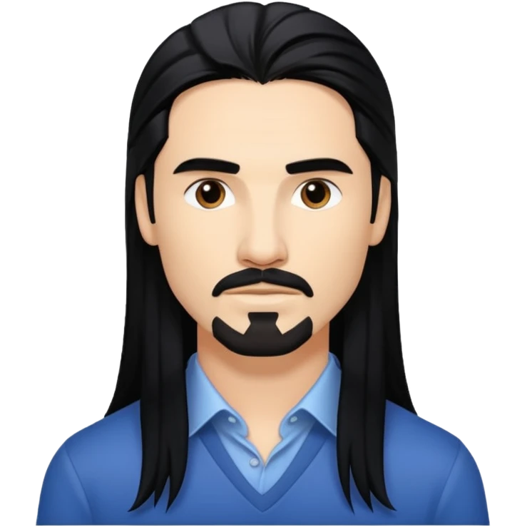 Kevin Richardson with long black hair emoji