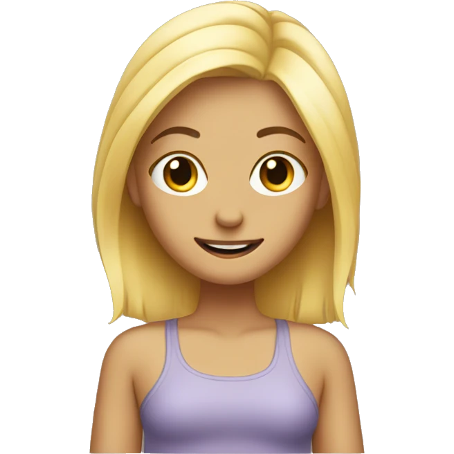 Blond girl removes back  her hair emoji