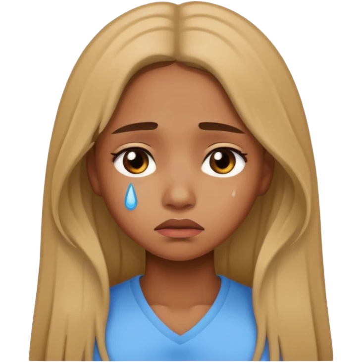 pretty brown girl who is sad emoji