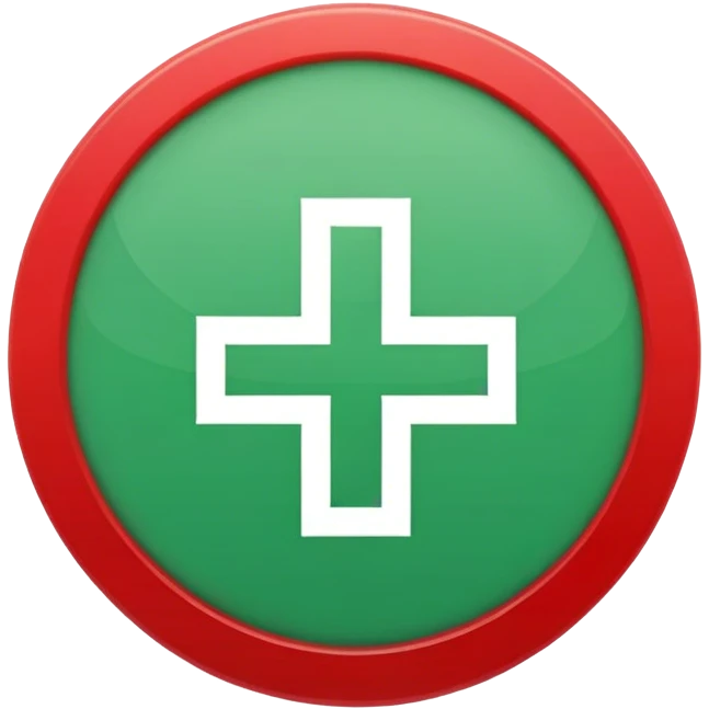 red plus icon on green circle emoji