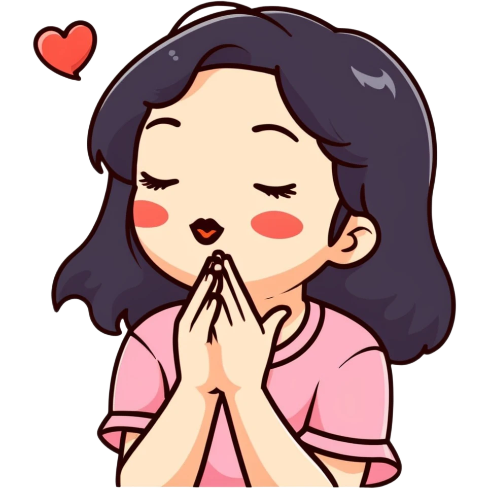 Girl blowing kisses emoji
