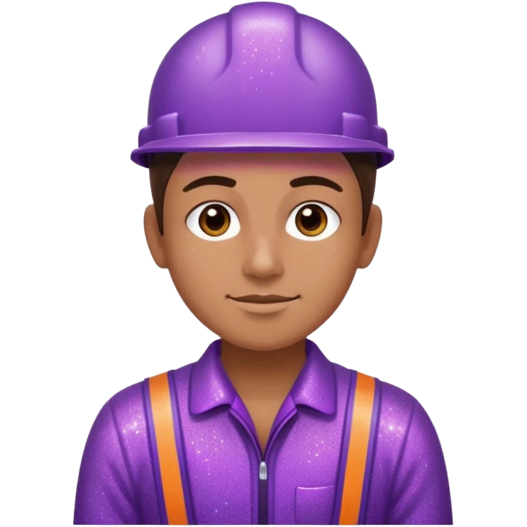 industrial worker wearing glitter purple glittery clothes emoji