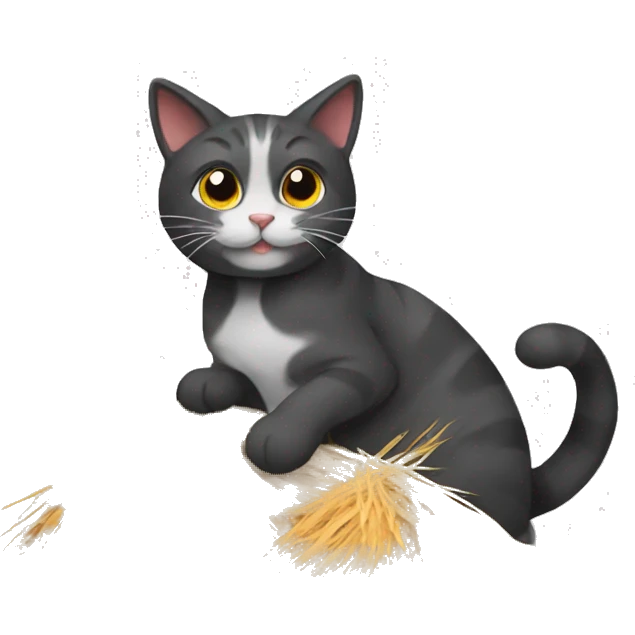 cat with a hay emoji