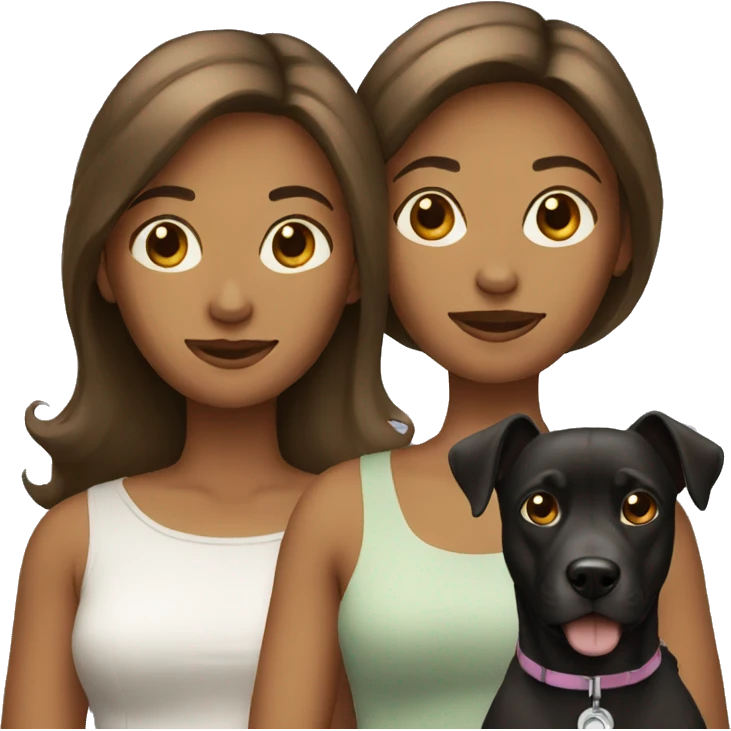 two women with a dog emoji