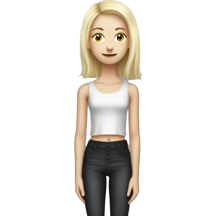  skinny slavic blonde girl in the piano emoji