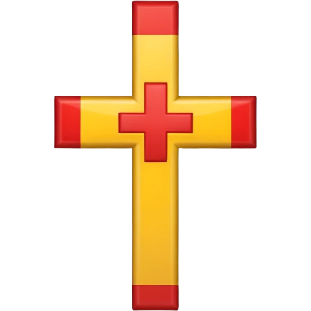 Flag red background yellow cross emoji