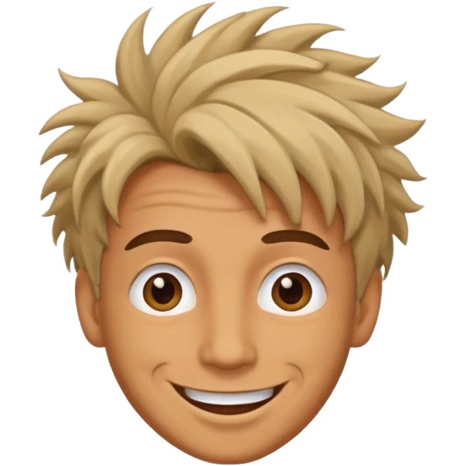 Happy Man strange hair head emoji