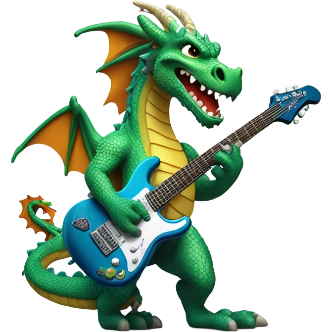 Dragon with electric guitar emoji