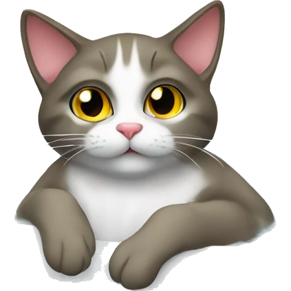 The cat is white, sits in the bath and drinks water emoji