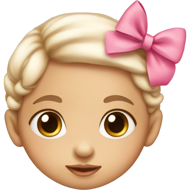 cute baby girl with pink bow emoji