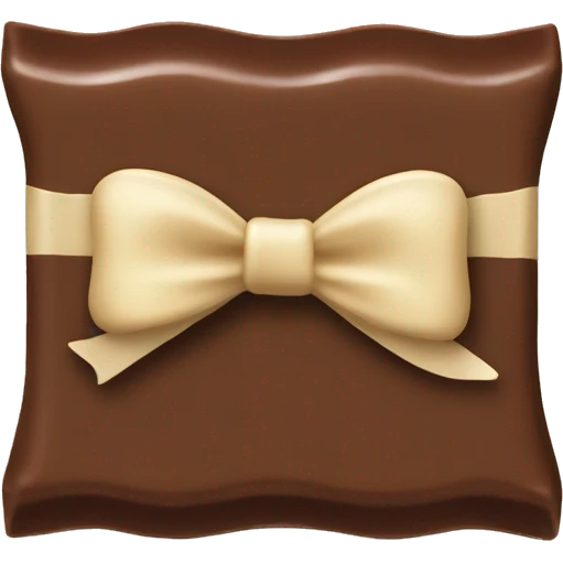 Chocolate bar with beige bow emoji