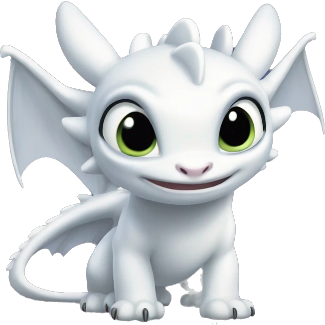 Light fury toothless dragon  emoji