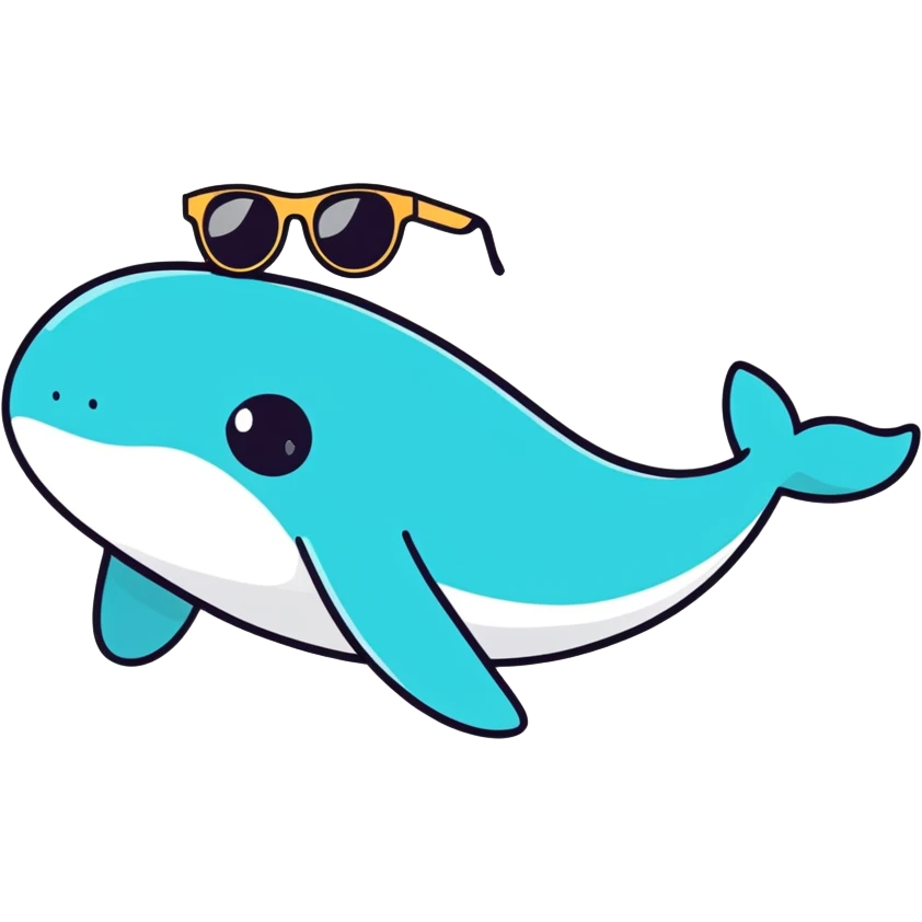 Whale with sunglasses emoji