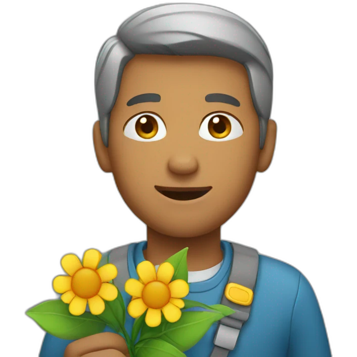 man holding flower emoji