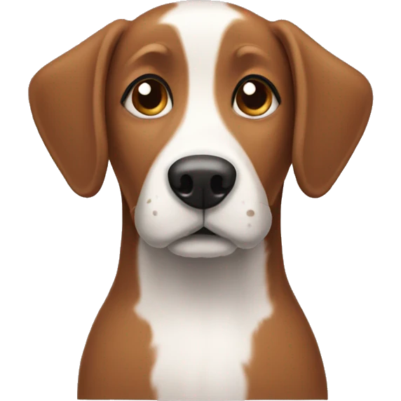 Brown dog white paws emoji