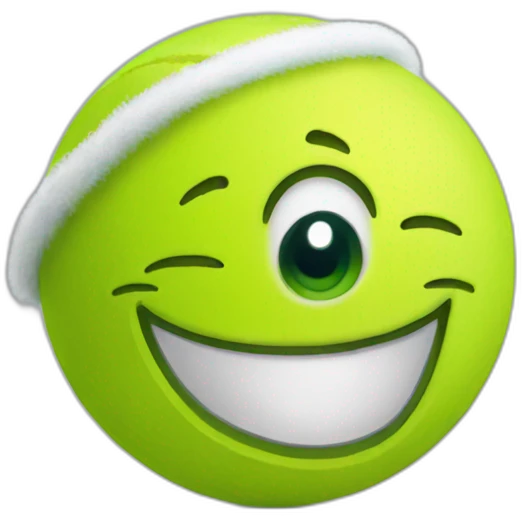 Christmas happy tennis ball emoji