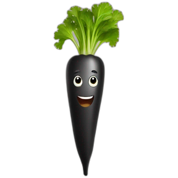 cheerful black carrot emoji