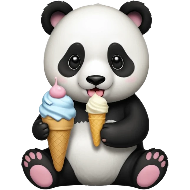 Panda eating ice cream emoji