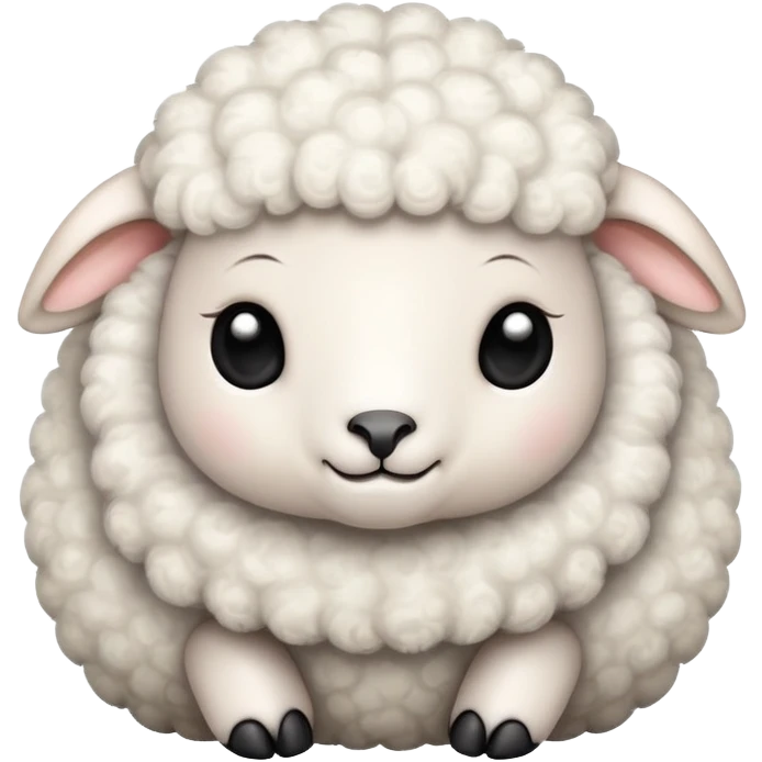 A cute Little sheep Baby, which has a few black dots on its fur  emoji