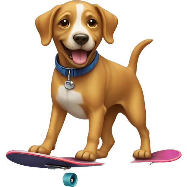 Dog riding a skateboard  emoji