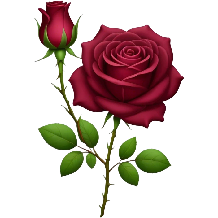 burgundy rose realistic emoji