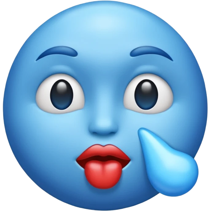 Un emoji cu un pupic albastru  emoji