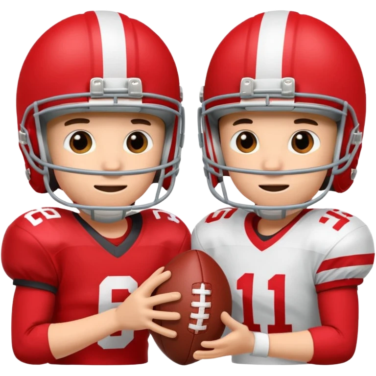 A football team with a red ball. emoji