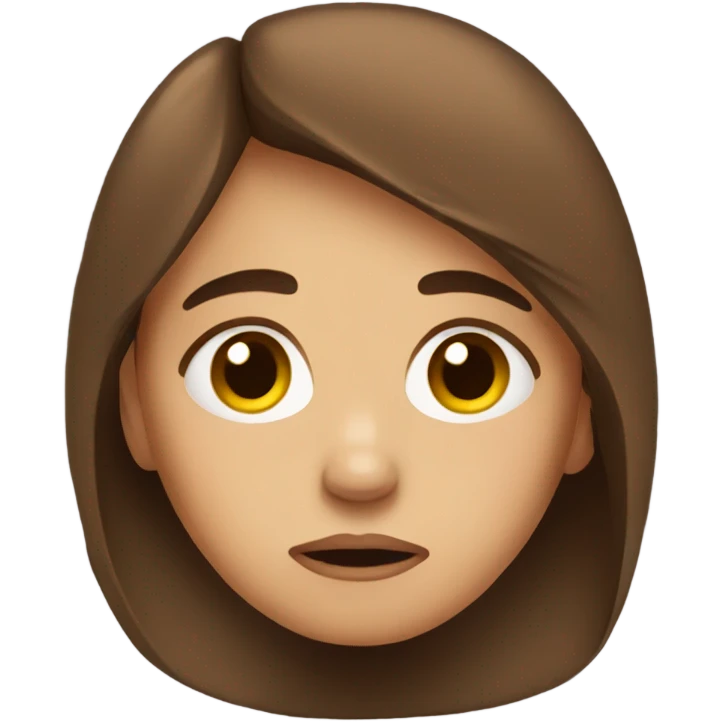 Sad girl with brown hair emoji