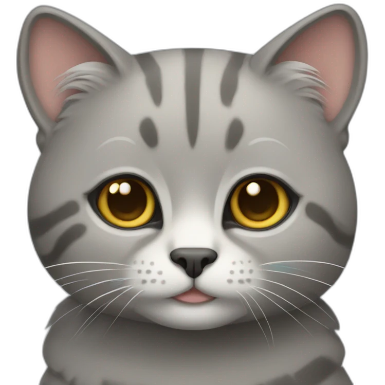 a round-faced gray beehive cat emoji