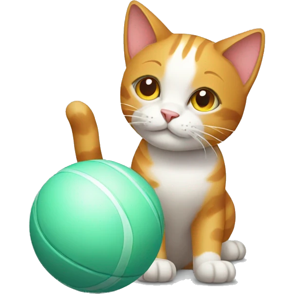cat with ball emoji