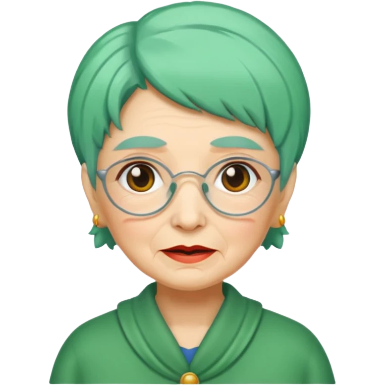 green haired grandma emoji