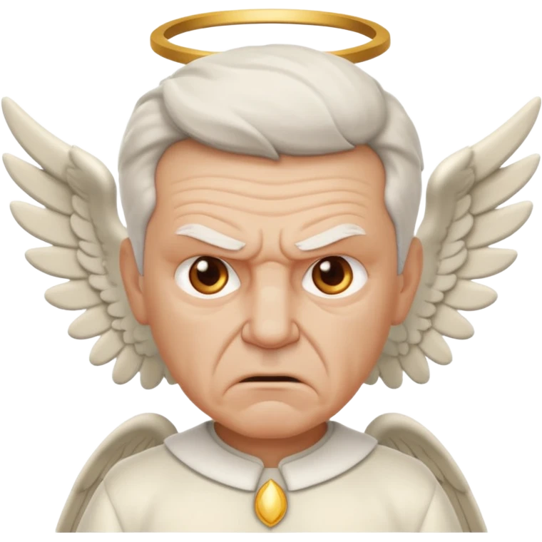 Angry older white male Italian animated angel I don't want a real face emoji