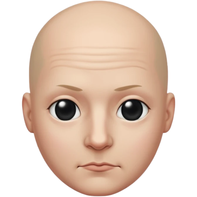 bald figure with black eyes side eye  emoji