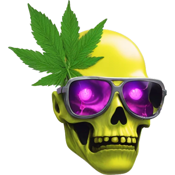 420 .Zombie_ Vaporwave black holographic oilslick zombie unicorn smoking yellow caution tape hemp leaves emoji