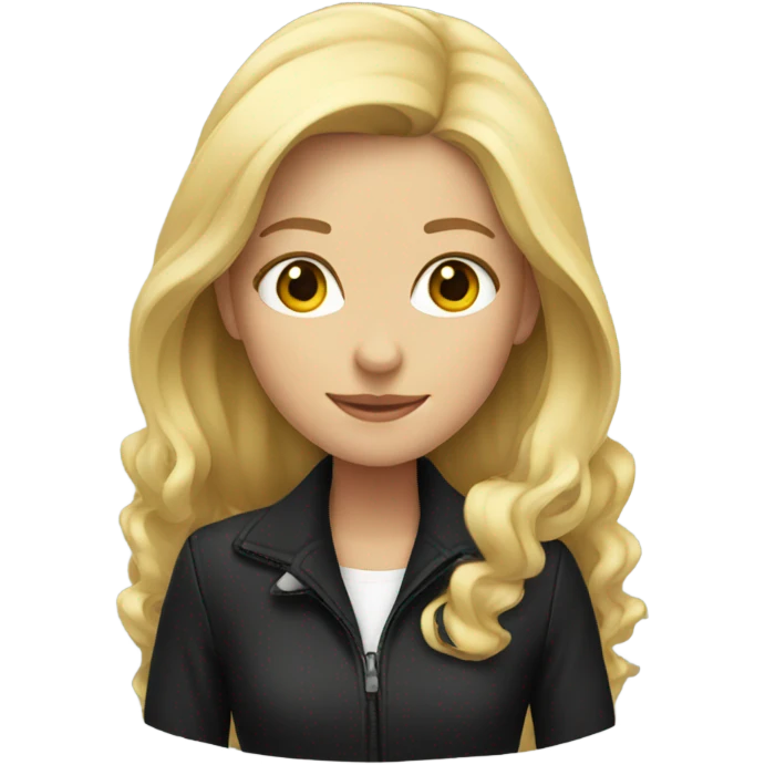 blonde girl in black jacket emoji