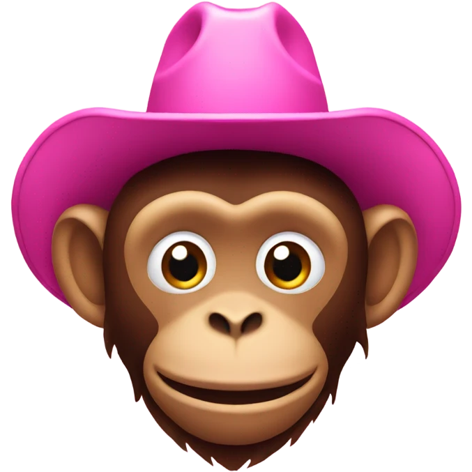 Monkey wearing a Pink cowboy hat  emoji