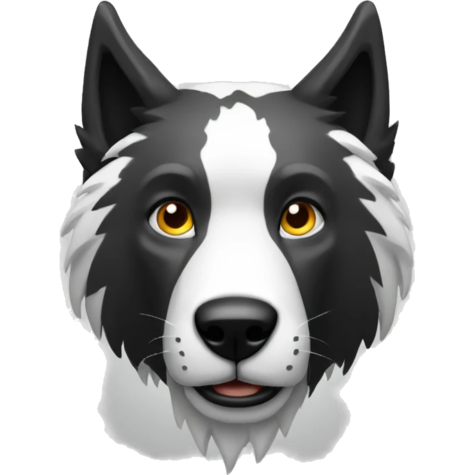 Lobo negro con blanco saludando emoji