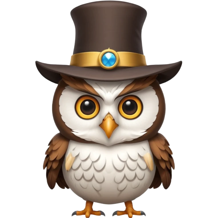 white owl with magician hat emoji