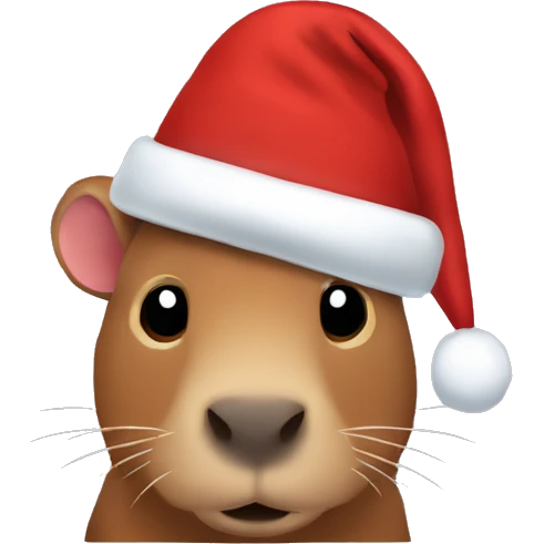 Capibara christimas hat emoji