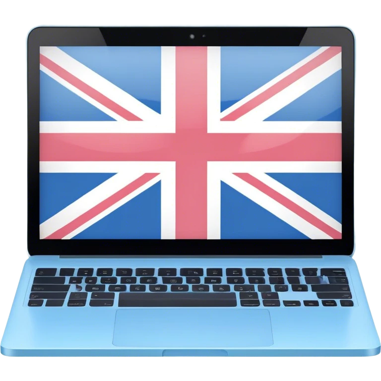 pastel laptop on the screen British flag emoji