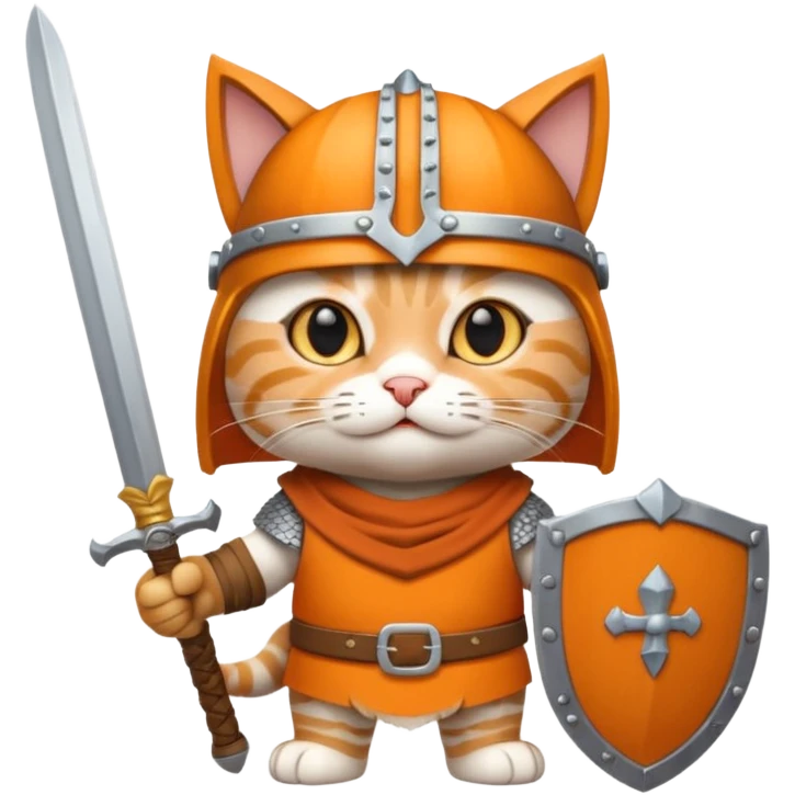 cat with viking helmet and sword emoji