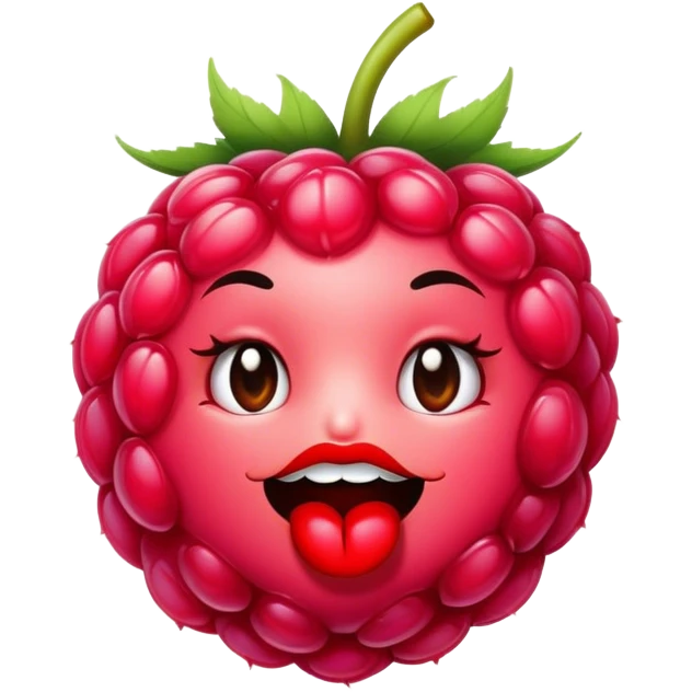 A raspberry uses cosmetic product emoji
