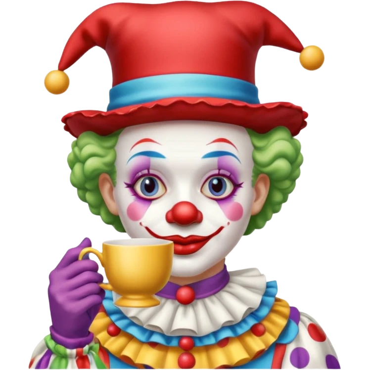 clown with tea with tea emoji